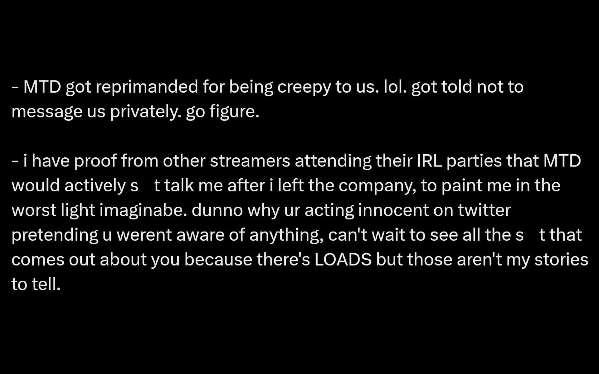 An excerpt from Vei's X post, dated July 24, 2025, in which she spoke about VShojo's MTD (Image via x.com/Veibae)